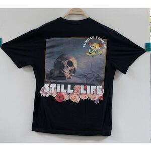 Members Only Shirt Men's Sunday Funday Skull Still Life‎ Black Size M